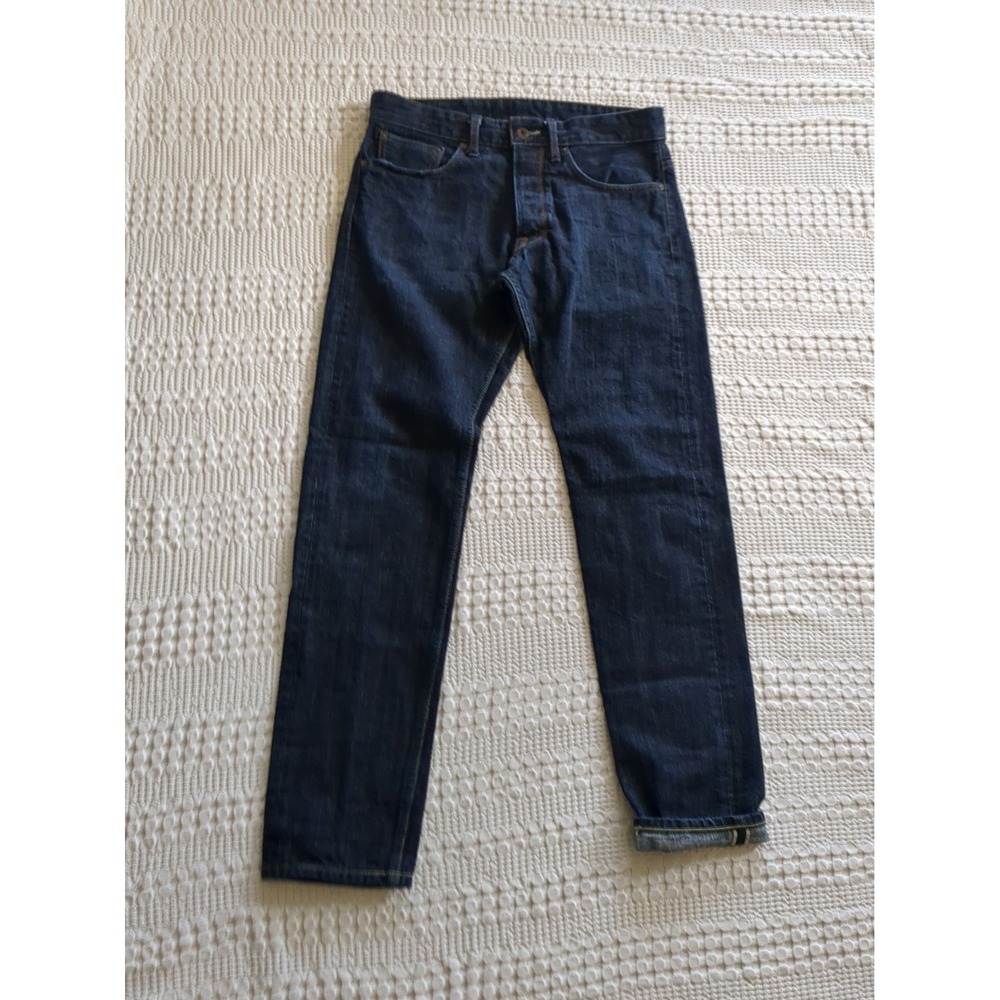 Railcar Fine Goods Selvedge Spikes Fit Slim X075 Jeans Sz 31 Indigo Blue 32X30